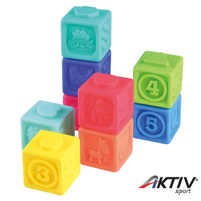 Puha szivárvány építőkockák állatos