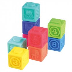 Puha szivárvány építőkockák állatos Készségfejlesztő játékok Playgo