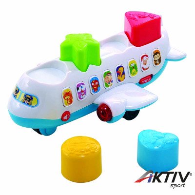 Zenélő játékrepülőgép formaválogatóval