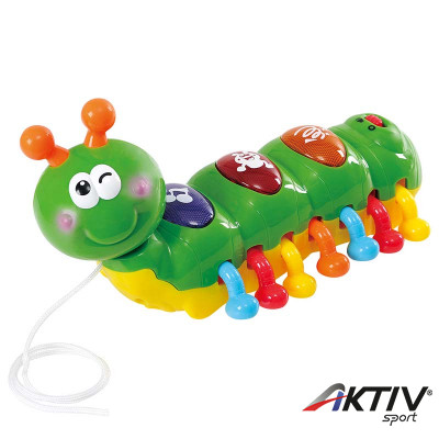 Húzható, zenélő bébi hernyó