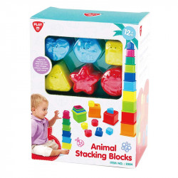 Állatos toronyépítő játék formaválogatóval