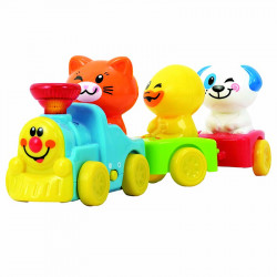 Bébijáték mókás állatos kisvonat Készségfejlesztő játékok Playgo