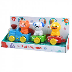 Bébijáték mókás állatos kisvonat