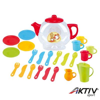 Teázó készlet teáskanna tárolóban