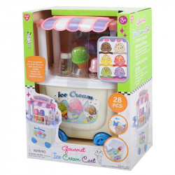 Gurulós jégkrémes kocsi tároló funkcióval