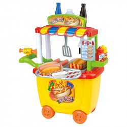 Gurulós hot dogos kocsi tároló funkcióval Sportszer Playgo
