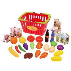 Műanyag élelmiszer készlet bevásárló kosárban Sportszer Playgo