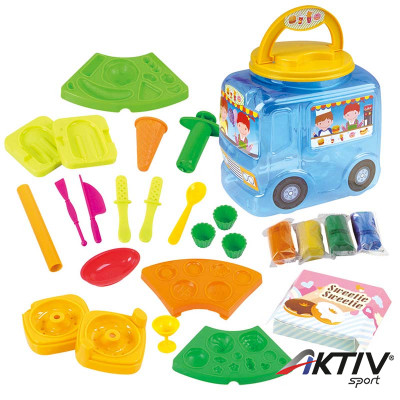 Kávézó gyurmakészlet kisautós tárolódobozban