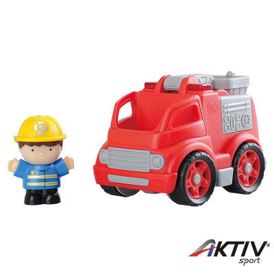 Műanyag tűzoltóautó játékfigurával