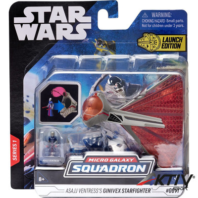Star Wars Ginivex-Class Starfighter és Asajj Ventress figura 8 cm