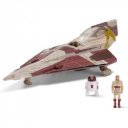 Star Wars Jedi Starfighter Delta 7-B, Obi-Wan Kenobi és R4-P17 figura 13 cm