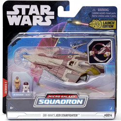 Star Wars Jedi Starfighter Delta 7-B, Obi-Wan Kenobi és R4-P17 figura 13 cm Játék Jazwares