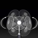 Ventilátor álló 3D oszcillálással 40 cm 60 W fehér