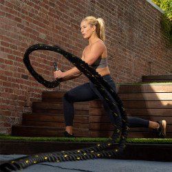 Funkcionális edzőkötél TRX Battle Rope 9 m fekete