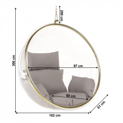 Függőfotel Bubble Typ I átlátszó-arany-szürke