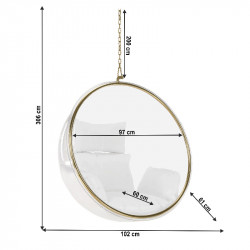 Függőfotel Bubble Typ I átlátszó-arany-fehér