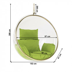 Függőfotel Bubble Typ I átlátszó-arany-zöld