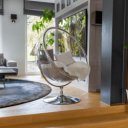 Függőfotel állvánnyal Bubble Typ II átlátszó-ezüst-szürke