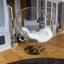 Függőfotel állvánnyal Bubble Typ II átlátszó-arany-szürke