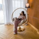 Függőfotel állvánnyal Bubble Typ II átlátszó-arany-szürke