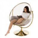 Függőfotel állvánnyal Bubble Typ II átlátszó-arany-szürke