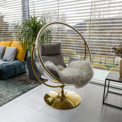 Függőfotel állvánnyal Bubble Typ II átlátszó-arany-szürke