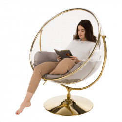 Függőfotel állvánnyal Bubble Typ II átlátszó-arany-szürke