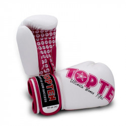 Boxkesztyű Top Ten Ultimate Women Fight fehér-pink 10 oz Sportszer Top Ten