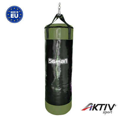 Boxzsák Saman Colours műbőr 120x40 cm fekete-military