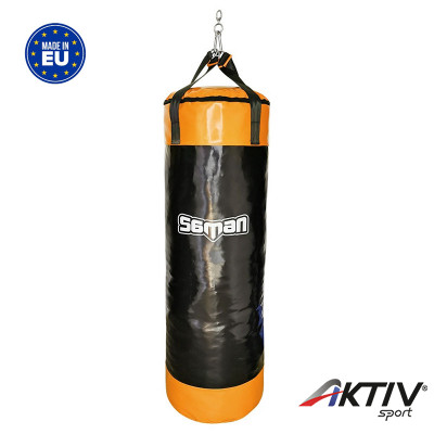 Boxzsák Saman Colours műbőr 120x40 cm fekete-sárga