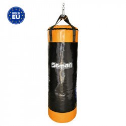 Boxzsák Saman Colours műbőr 120x40 cm fekete-sárga Sportszer Saman