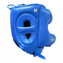 Fejvédő Saman Jawz arcvédős műbőr kék M