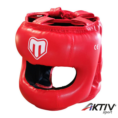 Fejvédő Saman Jawz arcvédős műbőr piros M