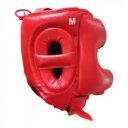 Fejvédő Saman Jawz arcvédős műbőr piros M