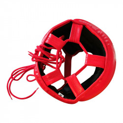 Fejvédő Saman Jawz arcvédős műbőr piros M