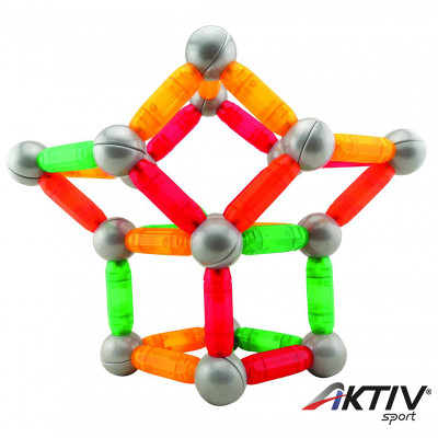 Építő játék mágneses Amaya 60 db-os szett