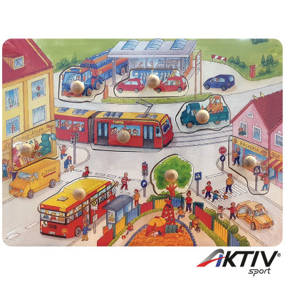 Autók 9 darabos fa puzzle