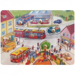 Autók 9 darabos fa puzzle Játék Regio