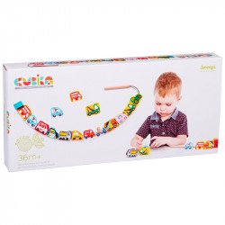 Autók fa gyöngyfűző készlet Játék Cubika