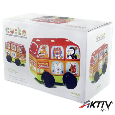 Cubika Fa állatos autó piros