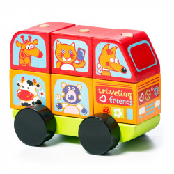 Cubika Fa állatos autó piros