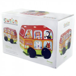 Cubika Fa állatos autó piros Játék Cubika