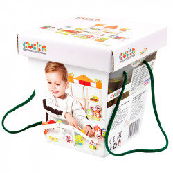 Cubika Fa építőkocka fiúknak 54 darabos készlet Játék Cubika