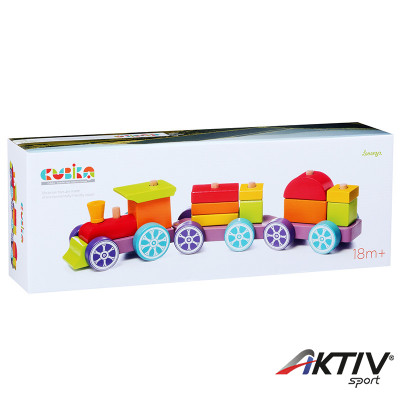Cubika Fa vonat 15 darabos készlet
