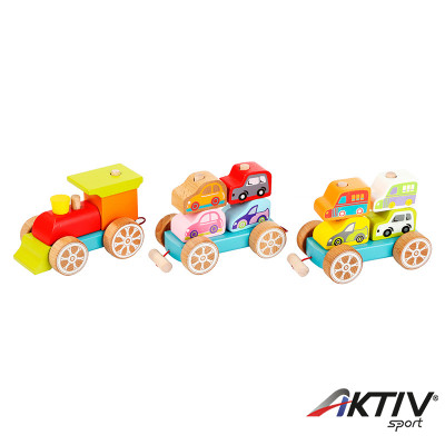 Cubika Fa vonat kisautókkal