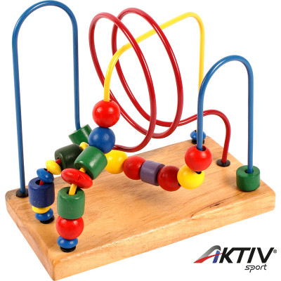 Drótos golyóvezető játék fából