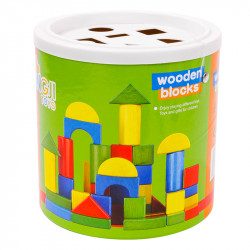 Építőkocka formaválogató hengerben 45 darabos készlet Játék Hongji Toys