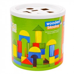 Építőkocka formaválogató hengerben 45 darabos készlet Játék Hongji Toys