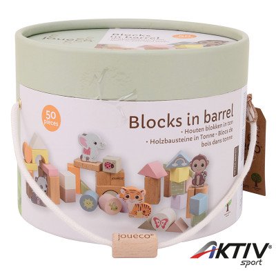 Fa építőkocka állatokkal Jouéco 50 db