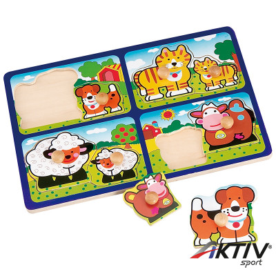 Háziállatok 8 darabos fa puzzle